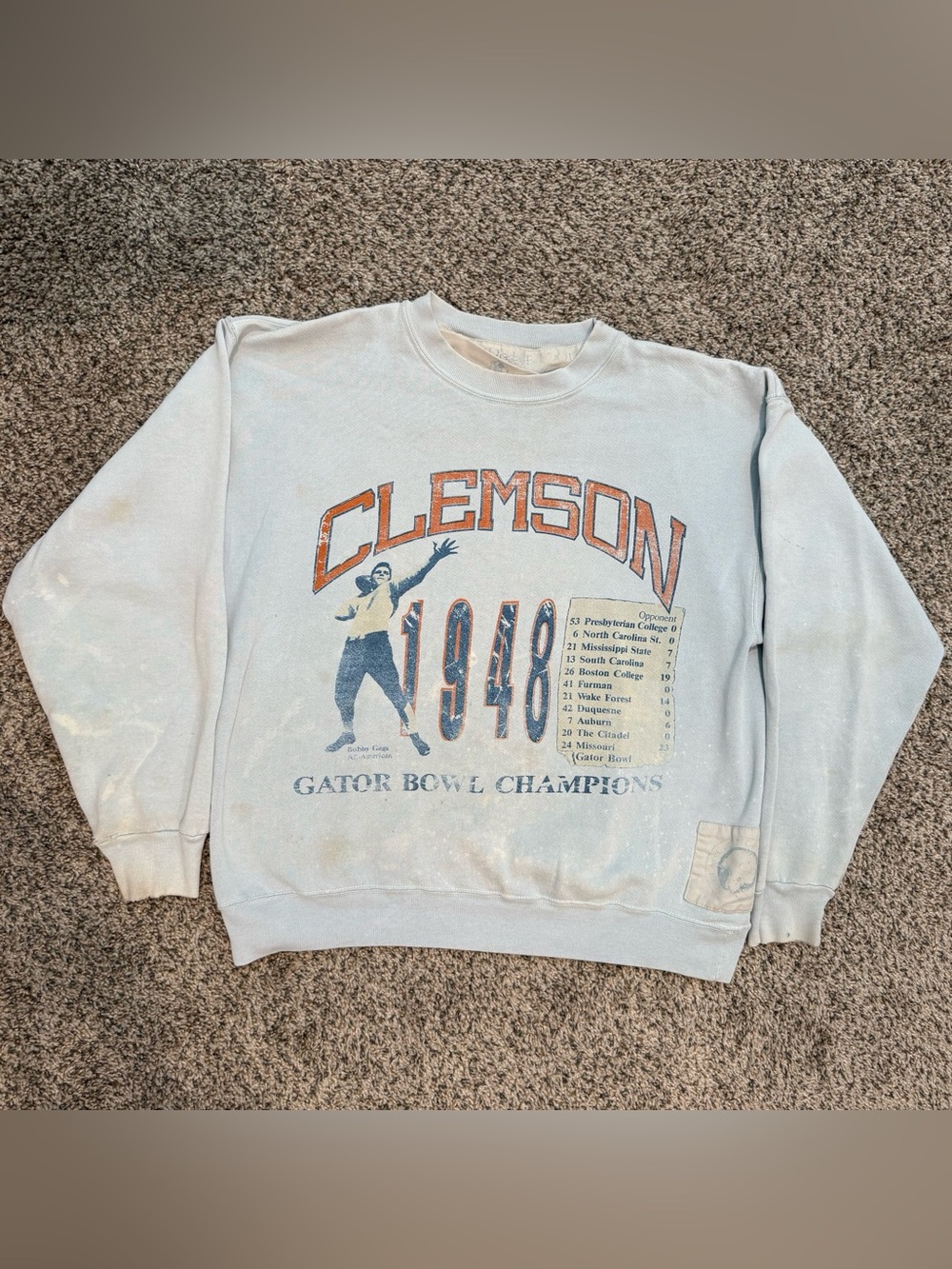 🔥Vintage 90s Clemson 1948 Gator Bowl Sweatshirt XL Mens Classic College Football